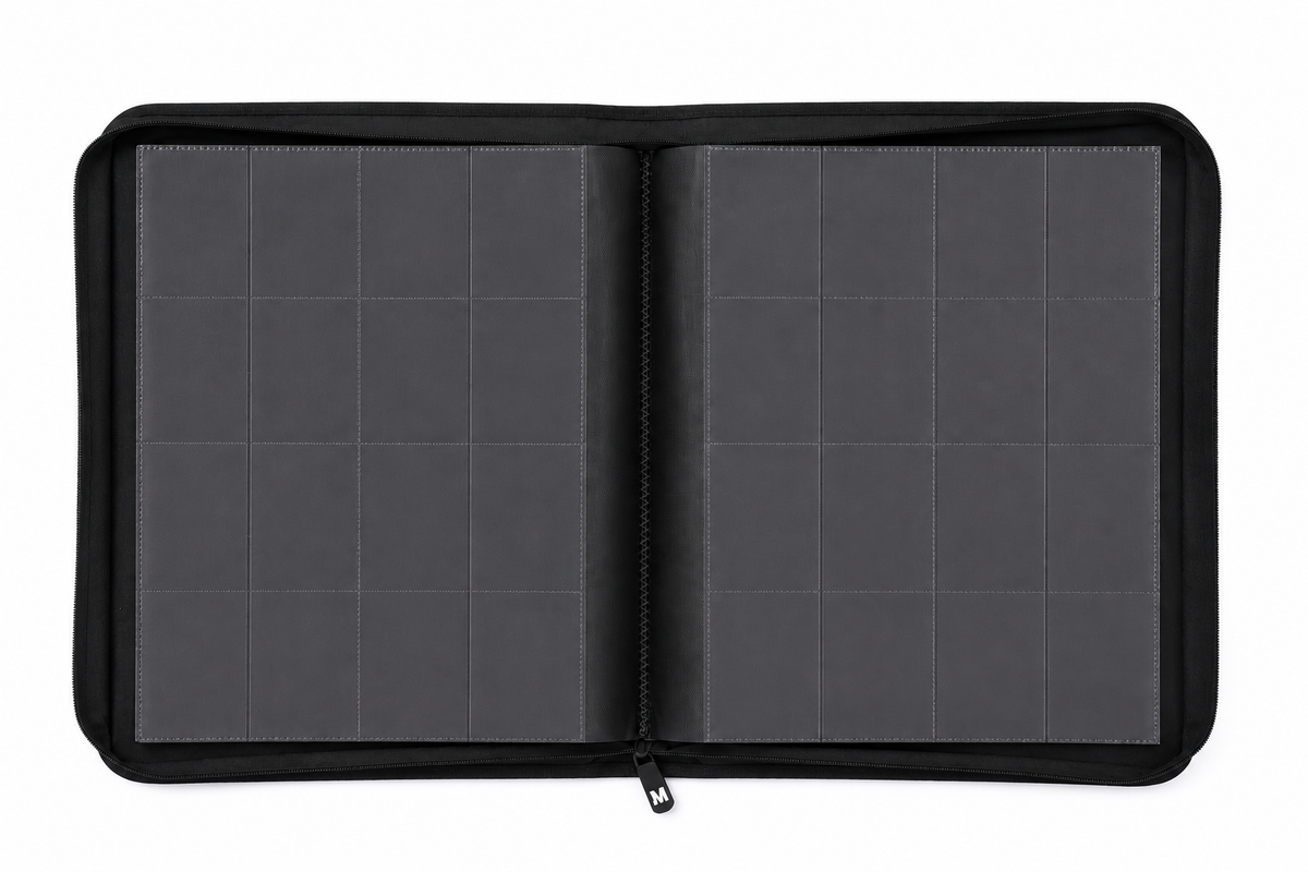 MintKeeper - XXL 16-Pocket Zip Card Binder - Black