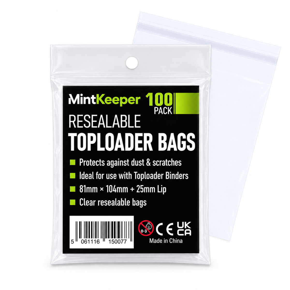 MintKeeper - Toploader Bags - Resealable - 100 Pack