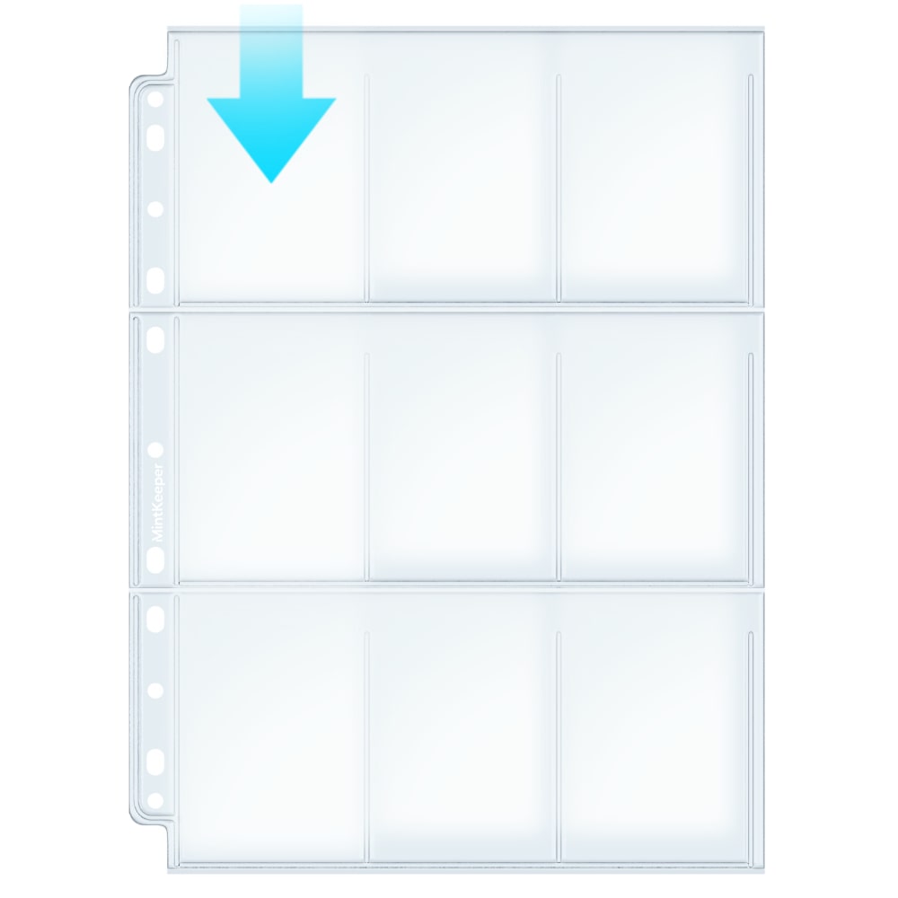 MintKeeper 9-Pocket Premium Card Sleeve Pages - Clear (25 Pack)