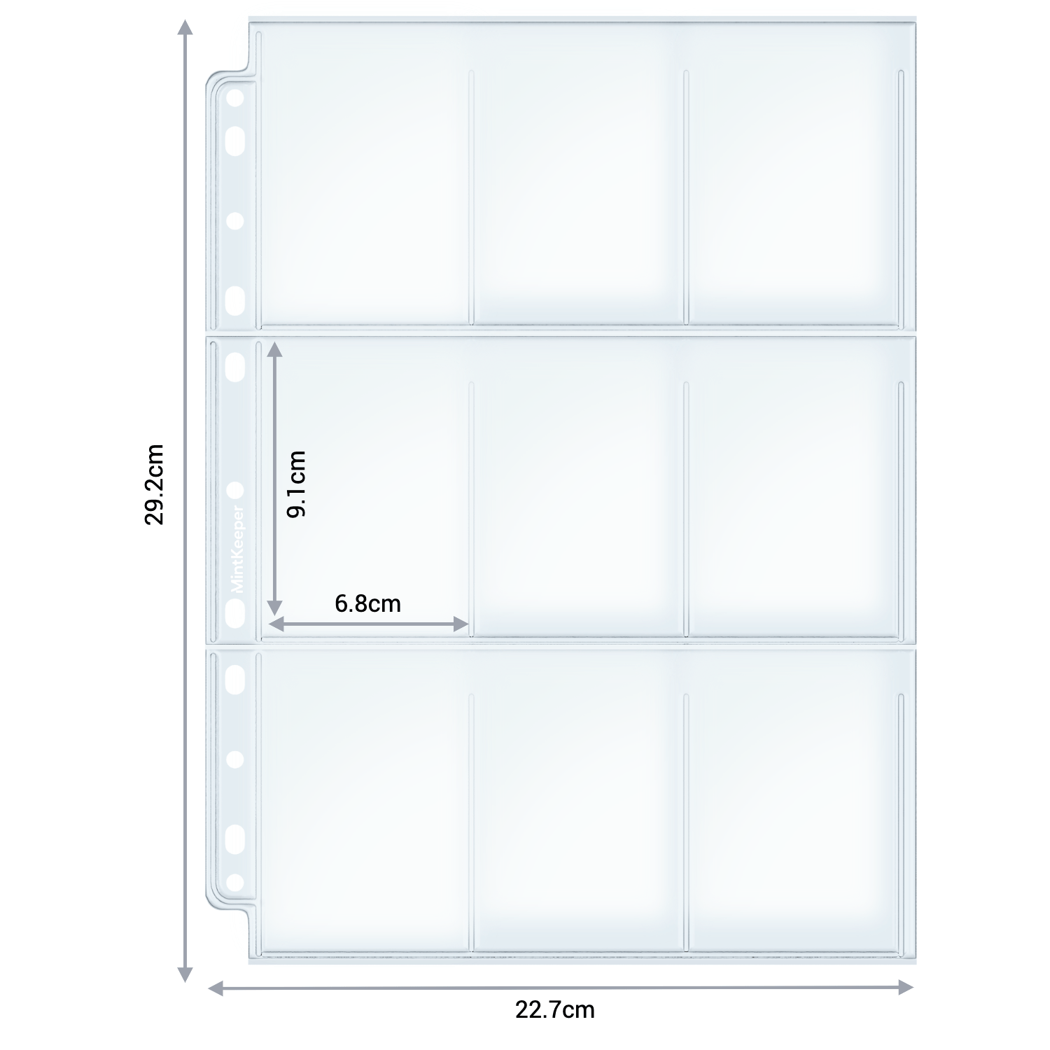 MintKeeper 9-Pocket Premium Card Sleeve Pages - Clear (25 Pack)