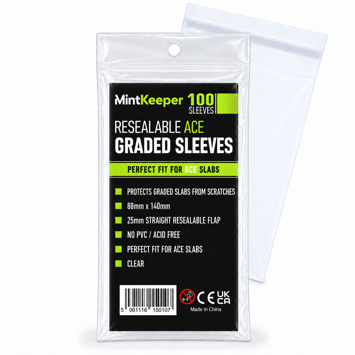 MintKeeper - ACE Graded Sleeves - Resealable - ACE Perfect Fit (100)