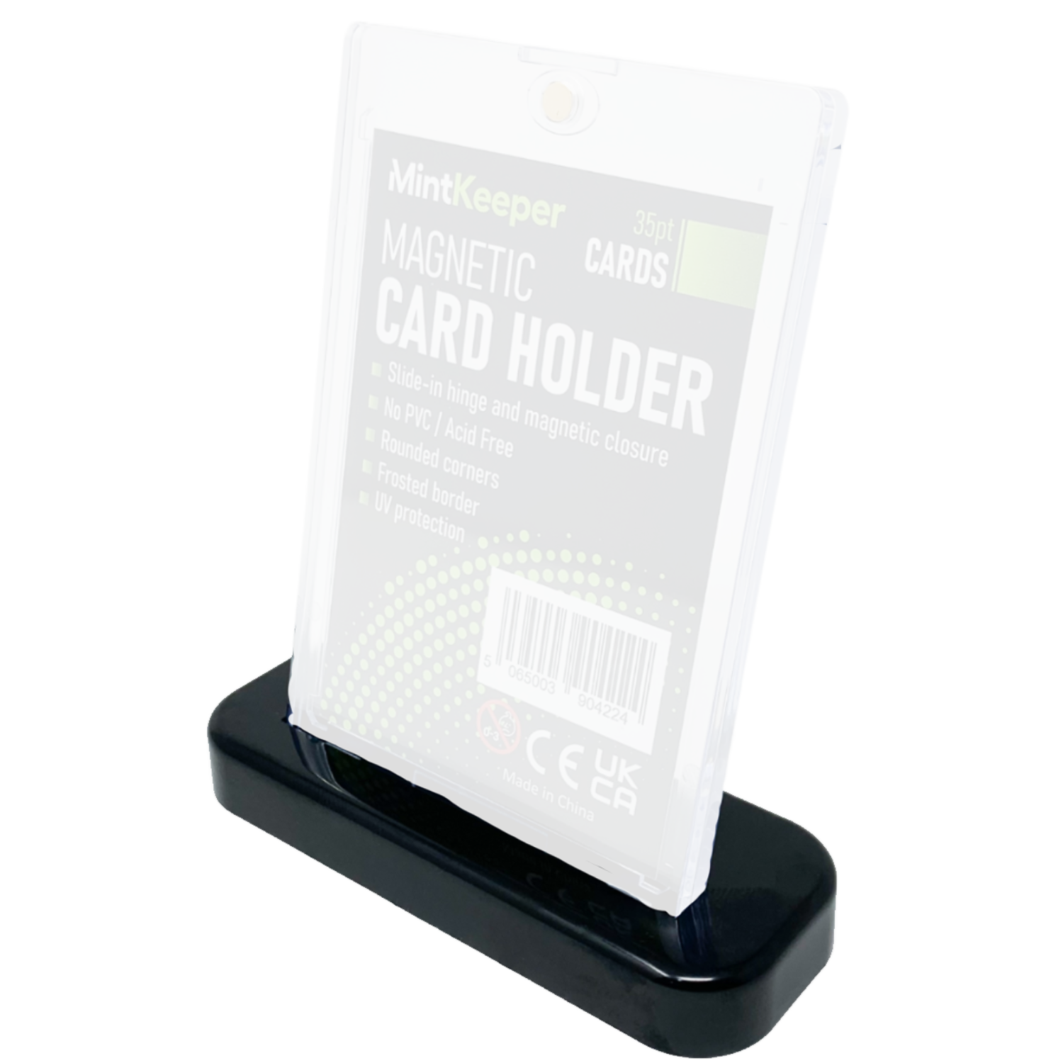 MintKeeper - 35/55pt Magnetic Card Holder Stand - Black (5 Pack)