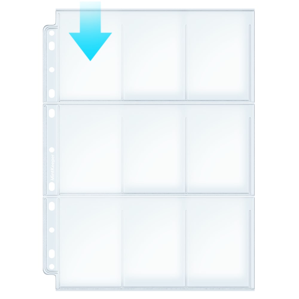 MintKeeper 9-Pocket Premium Card Sleeve Pages - Clear